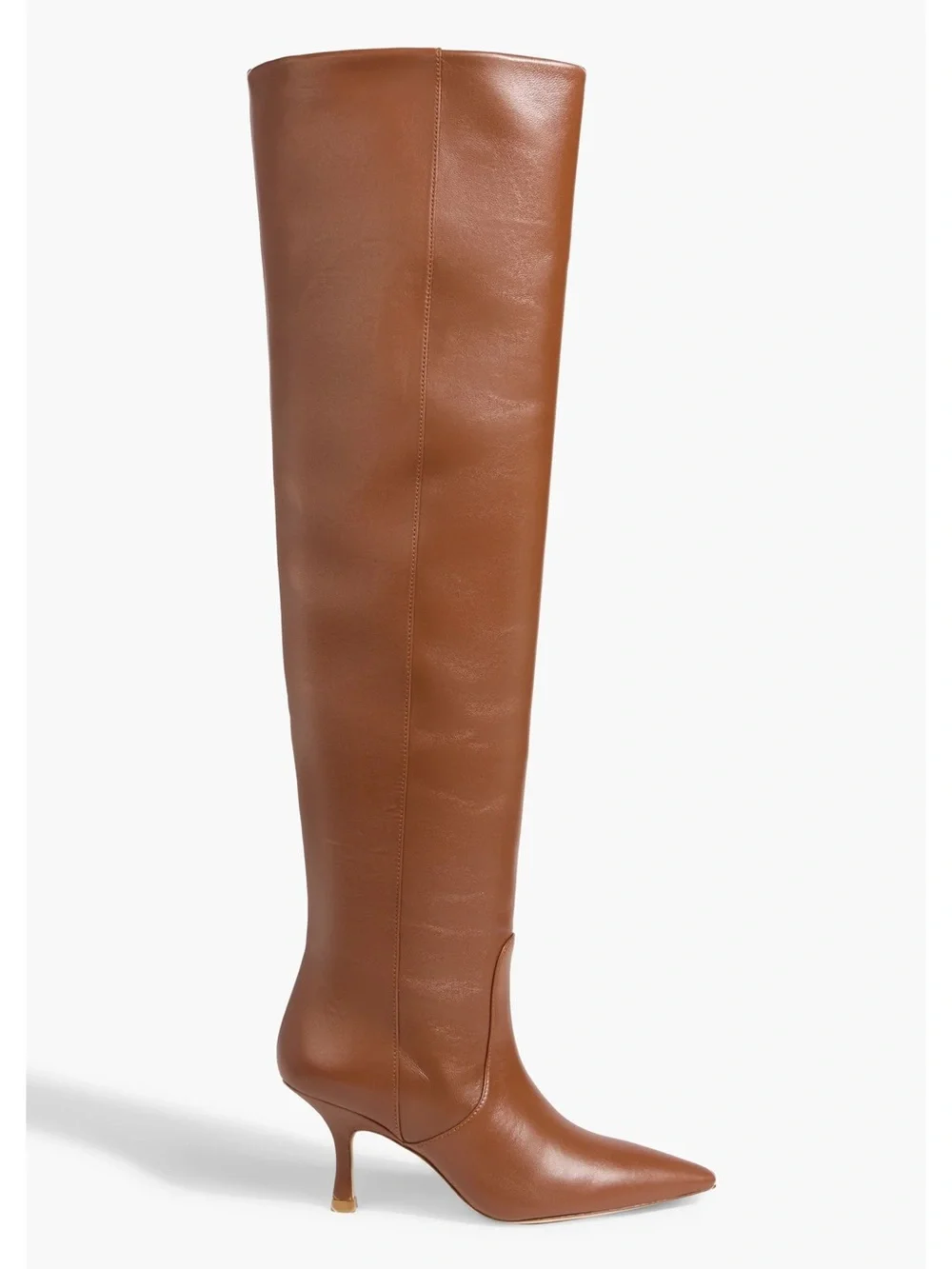 Stuart Weitzman Cognac Over-the-Knee Pointed-Toe Stiletto Boots